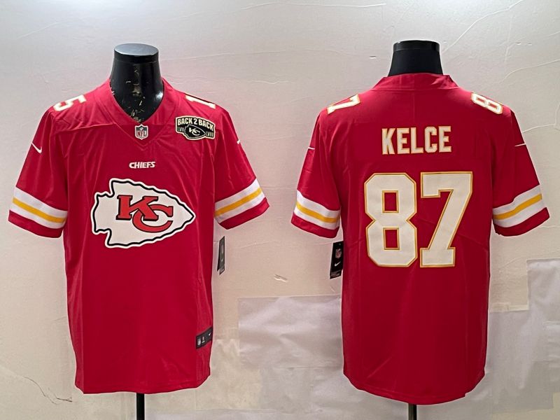 Men Kansas City Chiefs #87 Kelce Red Nike Team Logo 2025 NFL Jersey style 2->kansas city chiefs->NFL Jersey
